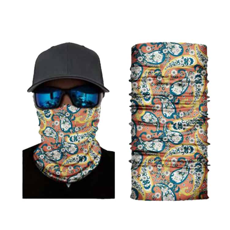 Paisley Apricot S121 - Fitted Neck Gaiter - Fishing Outlet